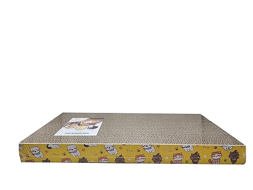 Cat Scratch Pad with Catnip | Recycled Paper Corrugated Scratch Pad for Cats and Kittens| Scratcher for Cats and Kittens| Cat Toy for Cat and Kitten| (Flat Type)