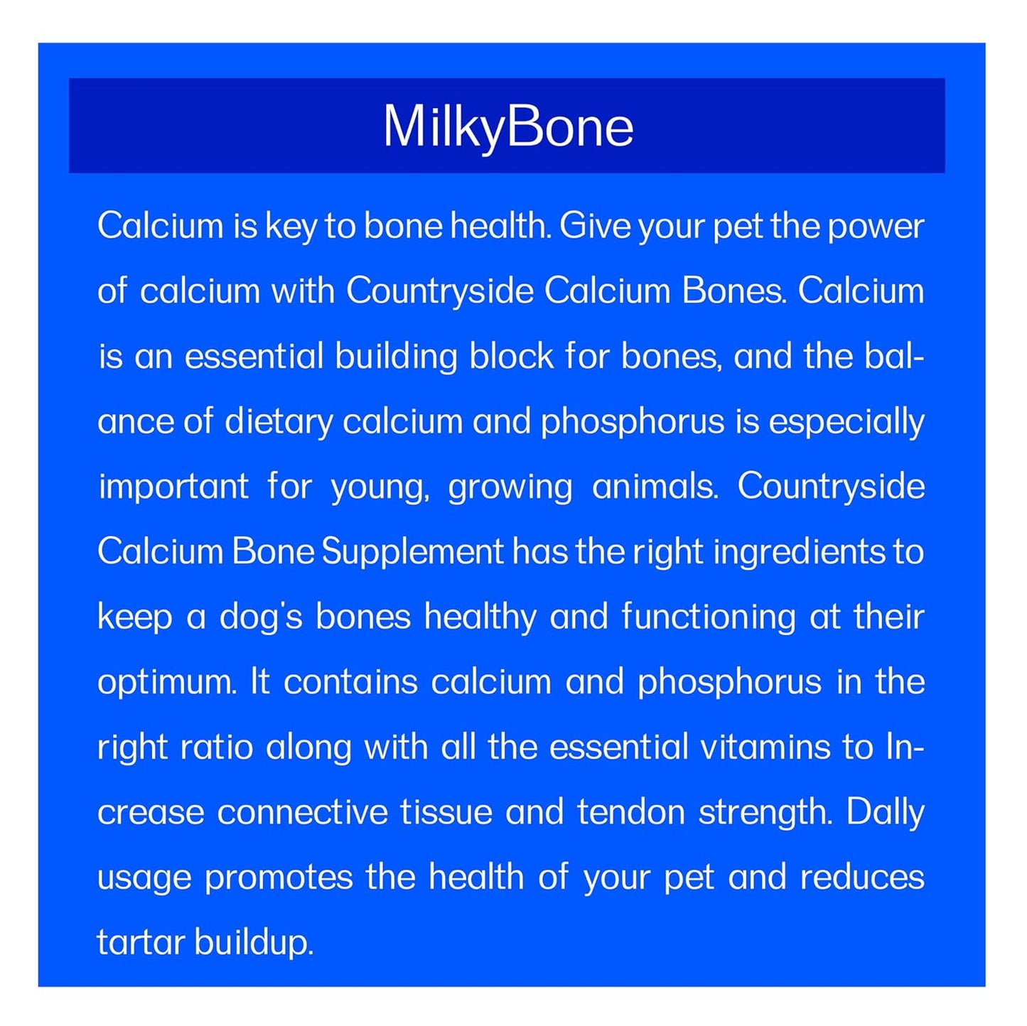 CountRYSIDE Calcium Milky Bone Treat for All Dog of All Ages
