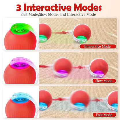 Smart Rolling LED Ball, Automatic & USB Rechargeable Motion Activate for Indoor Kitten Puppy Dog cat- Pet Exercise