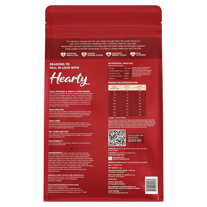 Hearty by HUFT Adult Dry Dog Food | Oven-Baked Chicken & Duck with Brown Rice  All Breeds | Complete & Balanced Food for Adult Dogs | No Corn, Soy, GMO or Added Flavours