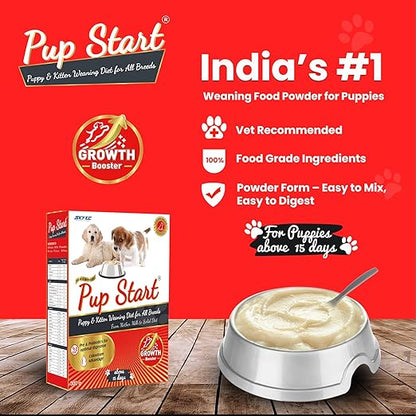 Pup Start Puppy Powder Dog Food for All Breeds, Milk Flavour | Pup Start Dog Cerelac Food for All Breeds, Puppy Weaning Diet Dry Food Supplement