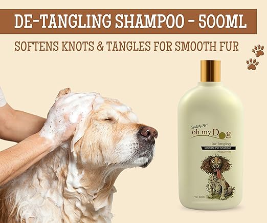Oh My Dog Detangling Shampoo for Dogs and Puppies - 500ml | Paraben & Cruelty-Free Ultimate Pet Shampoo | Shiny, Soft and Tangle-Free Fur | Suitable for All Breeds and Sizes