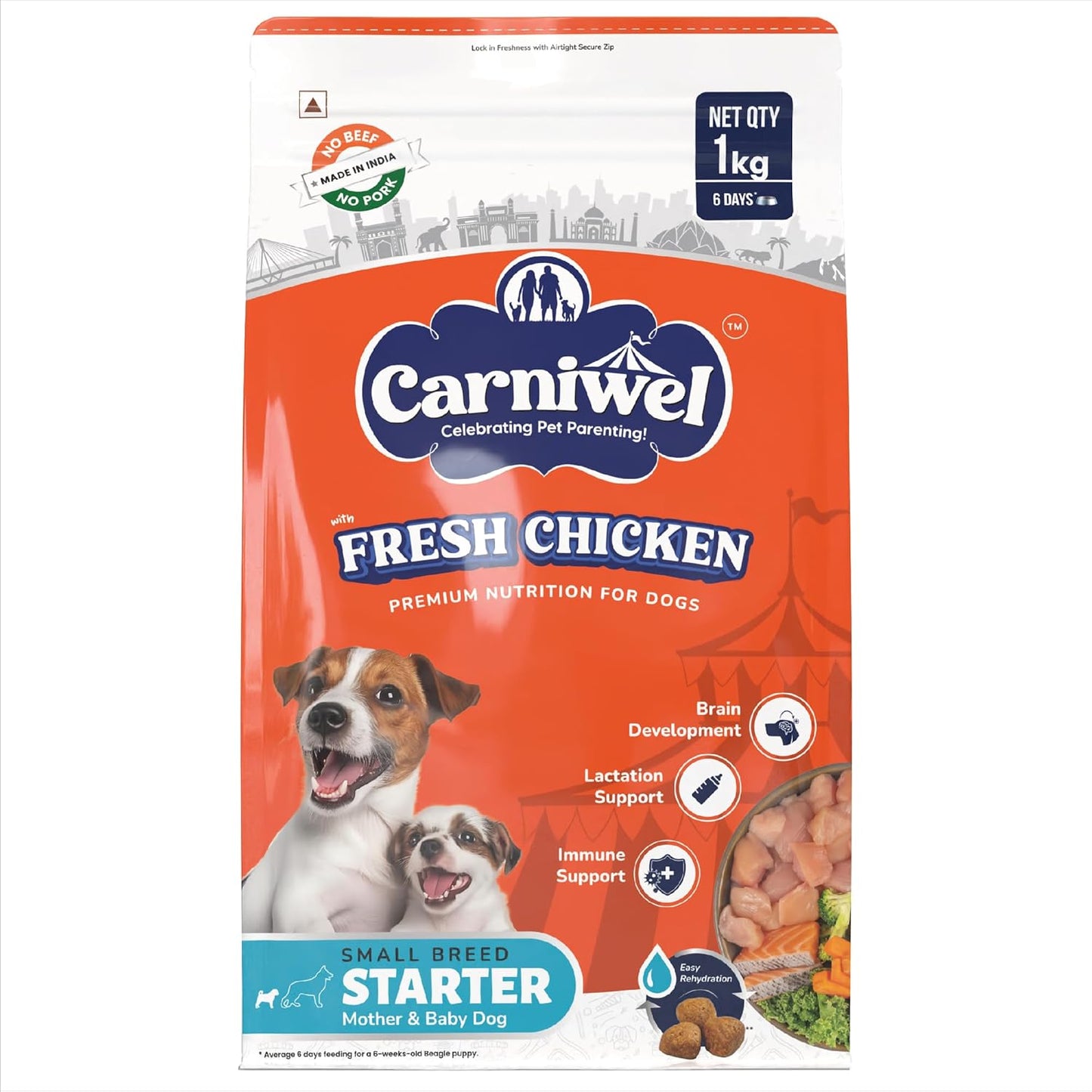 Carniwel Fresh Chicken Kibble Starter For Small Breed Mother & Baby Dog Dry Food