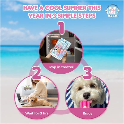 PUP ICE Ready to Freeze Rocket Lollies Dog Treats: Healthy,Prebiotics & Calcium Rich Edible Chew Snacks,No Added Sugar,No Artificial Colors or Flavors