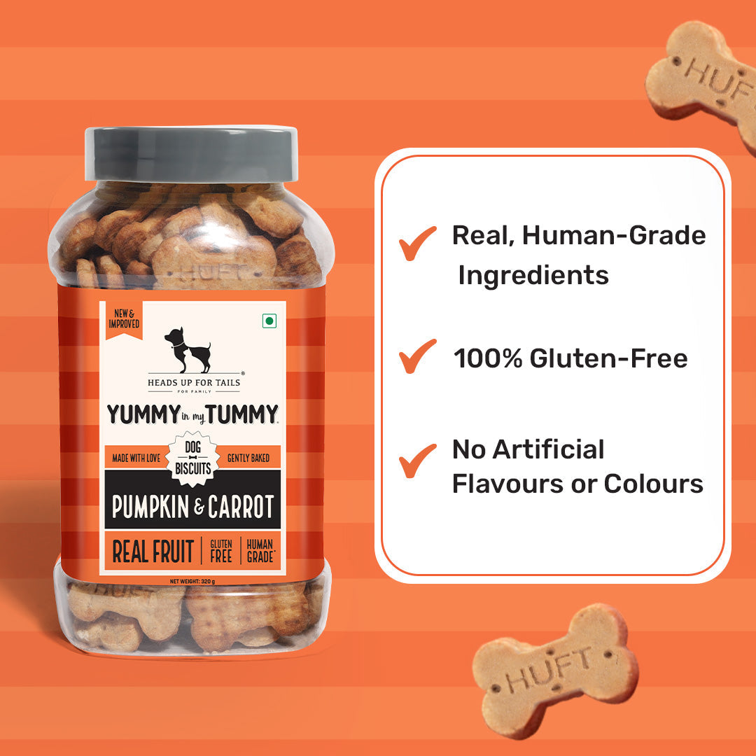 Yummy in my Tummy Pumpkin & Carrot Gluten-Free Dog Biscuits 320g