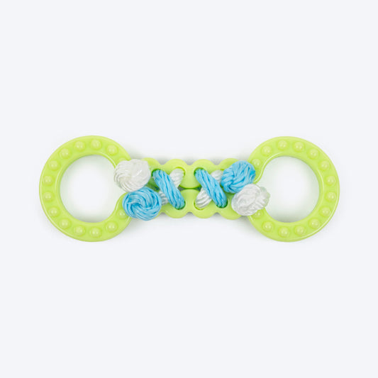Twin Rings Chew Toy For Puppies & Small Dogs - Green