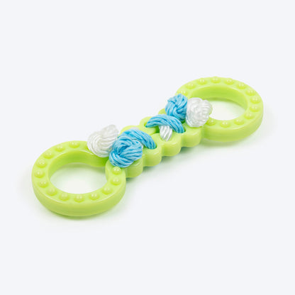 Twin Rings Chew Toy For Puppies & Small Dogs - Green