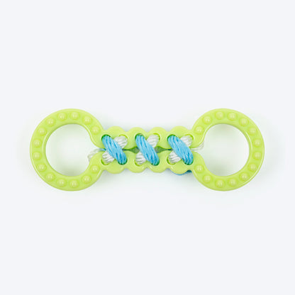 Twin Rings Chew Toy For Puppies & Small Dogs - Green