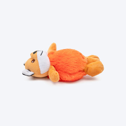 Snuggle Fox Squeaky Plush Toy For Puppies & Small Dogs - Brown