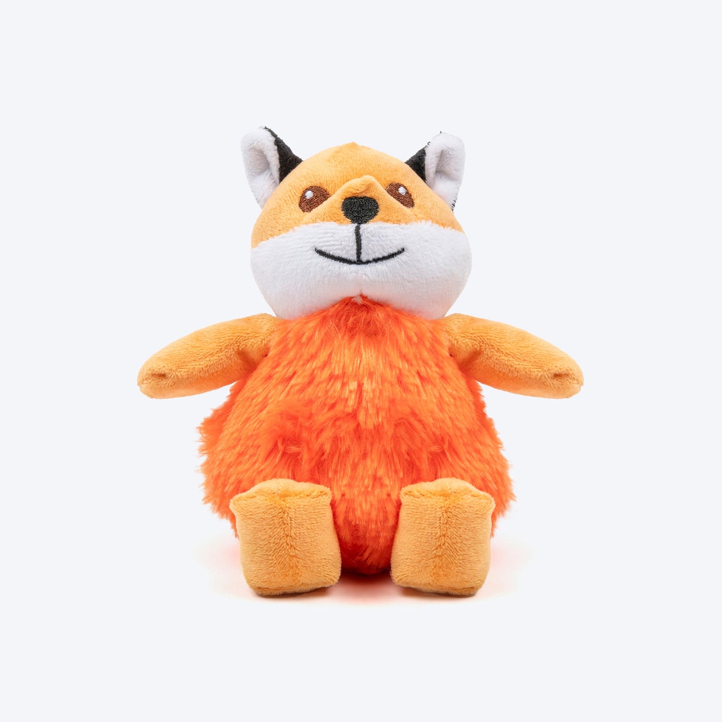 Snuggle Fox Squeaky Plush Toy For Puppies & Small Dogs - Brown