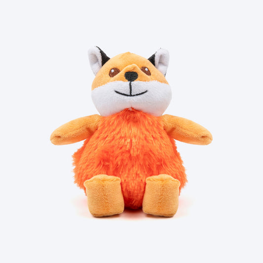 Snuggle Fox Squeaky Plush Toy For Puppies & Small Dogs - Brown