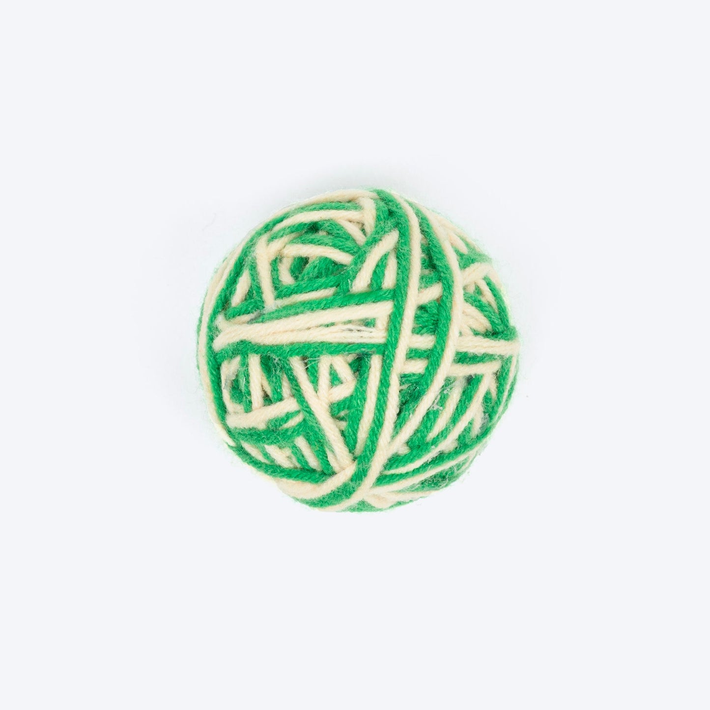 Knotty Rattle Ball Interactive Toy For Cat - Green & White