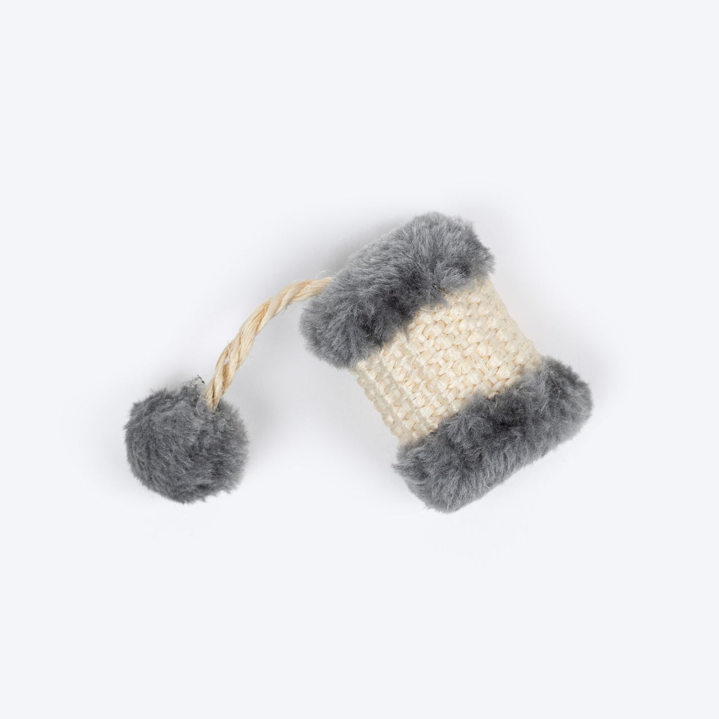 Scratch Drum Sisal Interactive Toy For Cat - Beige & Grey