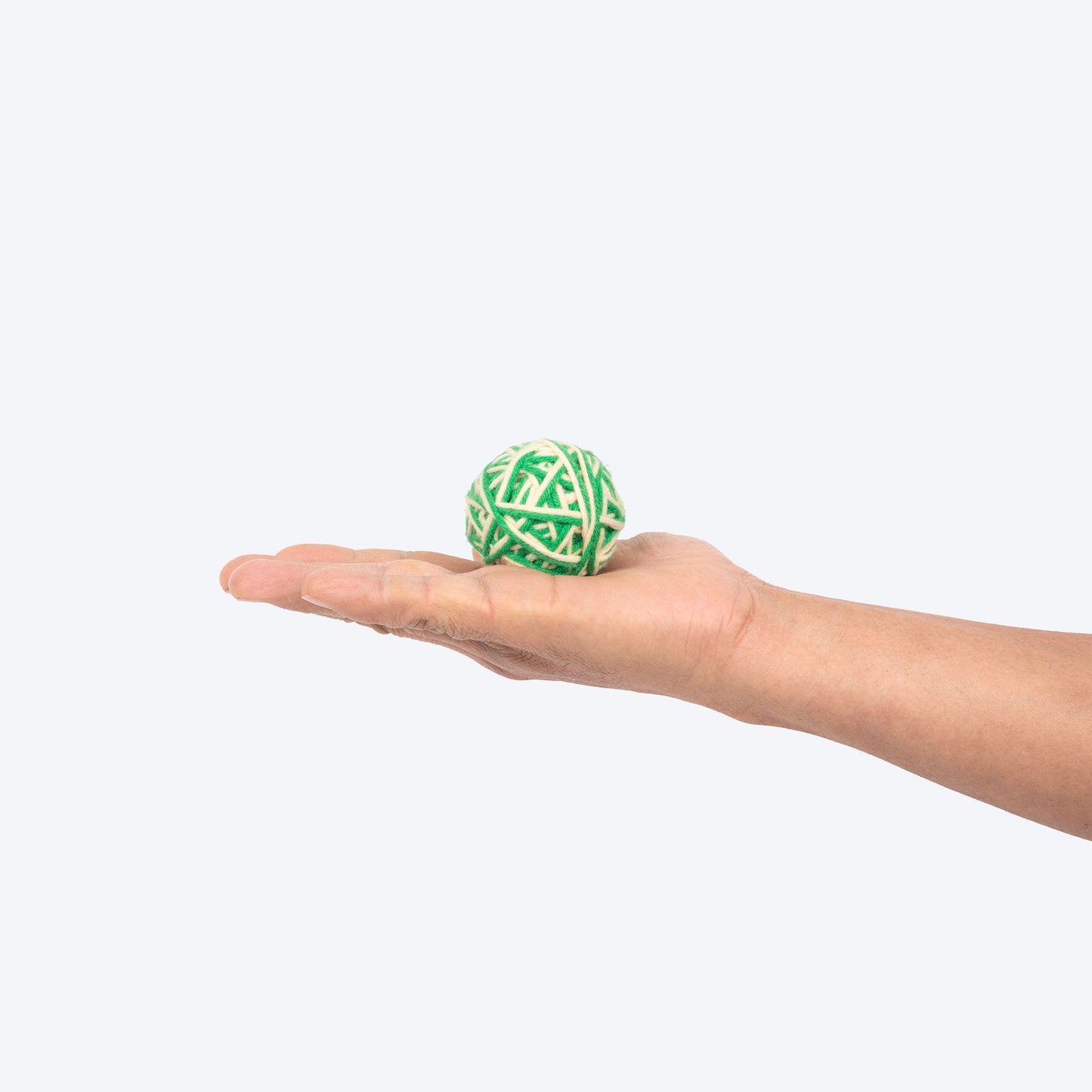 Knotty Rattle Ball Interactive Toy For Cat - Green & White