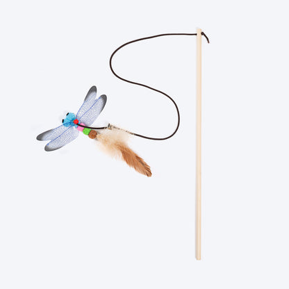 Dragonfly Wand Toy For Cat - Beige
