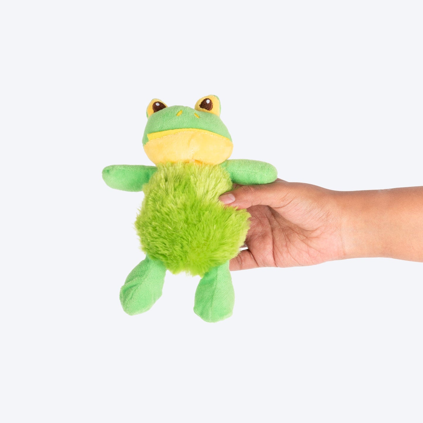 Snuggle Frog Squeaky Plush Toy For Puppies & Small Dogs - Green