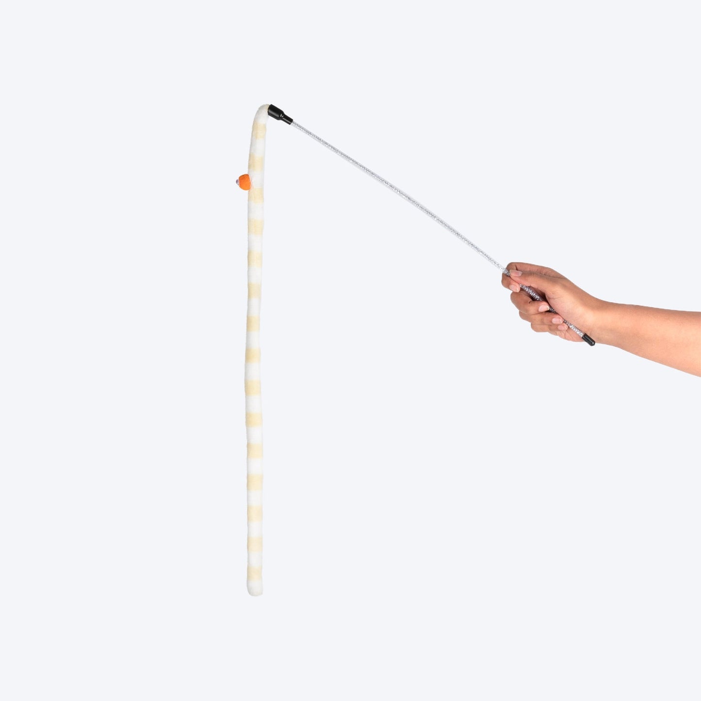 Wiggly Worm Wand Toy For Cat - Yellow & White