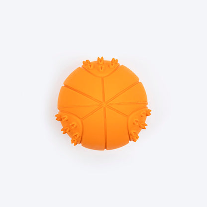 Textured Ball Squeaky Chew Toy For Dog - Orange