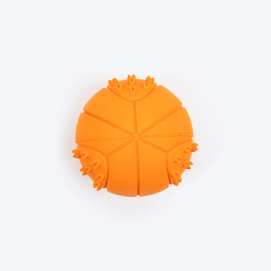 Textured Ball Squeaky Chew Toy For Dog - Orange