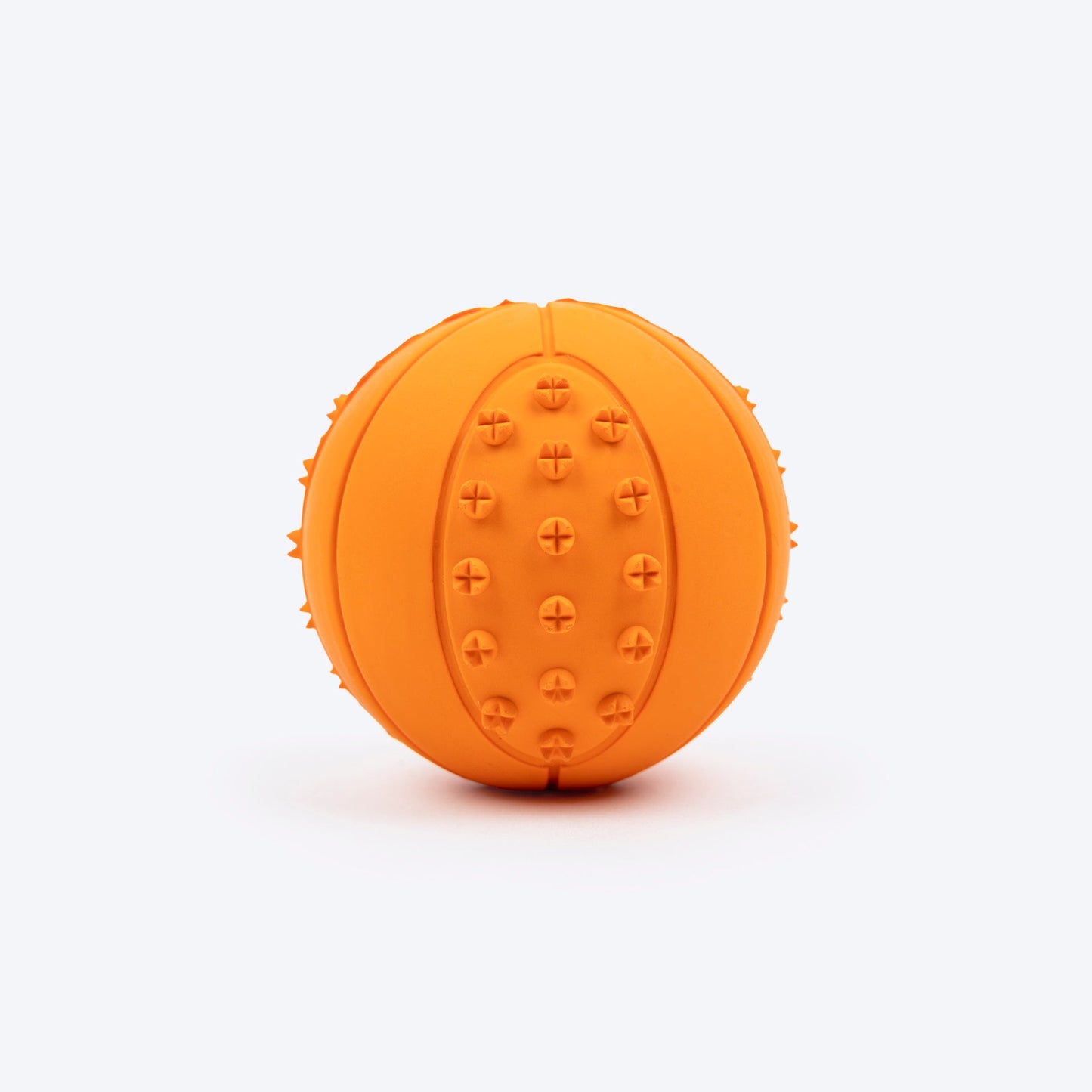 Textured Ball Squeaky Chew Toy For Dog - Orange