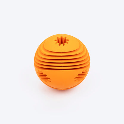 Spiral Textured Ball Chew Toy For Dog - Orange