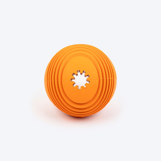 Spiral Textured Ball Chew Toy For Dog - Orange