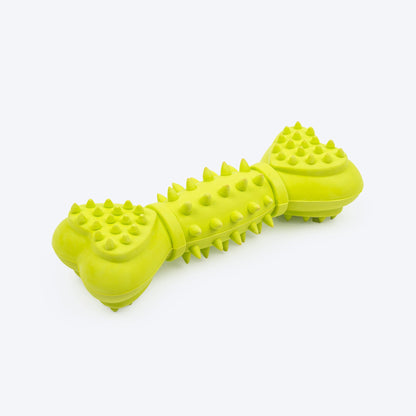 Spiky Heart Bone Squeaky Chew Toy For Dog - Green