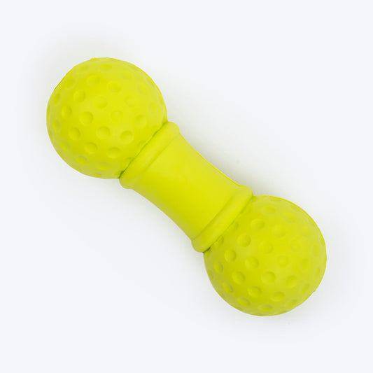 Ball Dumbbell Squeaky Chew Toy For Dog - Green With Squeaker