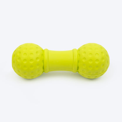 Ball Dumbbell Squeaky Chew Toy For Dog - Green With Squeaker