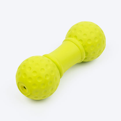 Ball Dumbbell Squeaky Chew Toy For Dog - Green With Squeaker