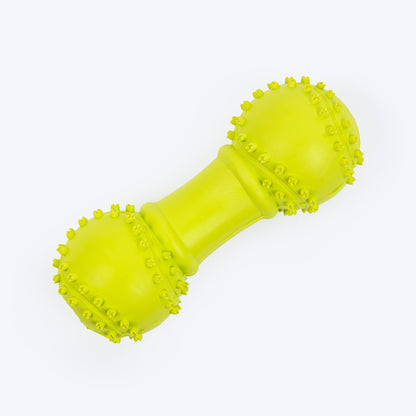 Round Dumbbell Squeaky Chew Toy For Dog - Green