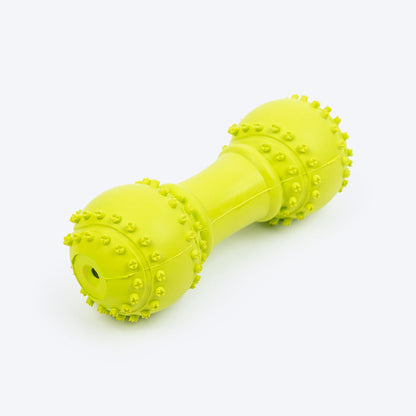Round Dumbbell Squeaky Chew Toy For Dog - Green