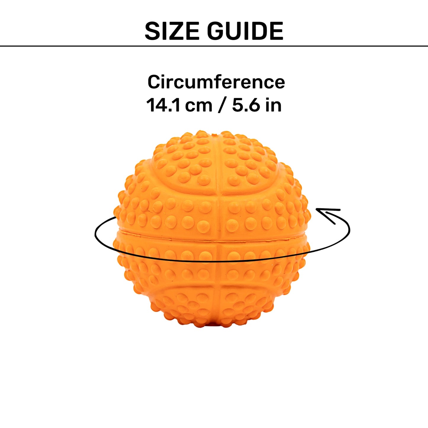Dotted Textured Ball Squeaky Chew Toy For Dog - Orange