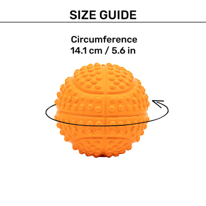 Dotted Textured Ball Squeaky Chew Toy For Dog - Orange