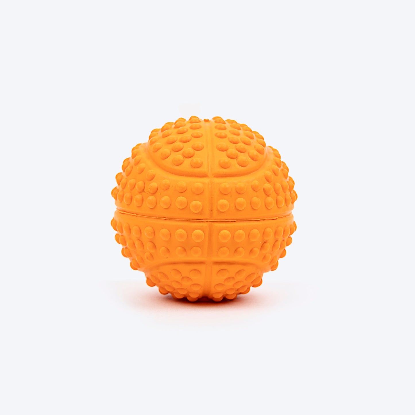Dotted Textured Ball Squeaky Chew Toy For Dog - Orange