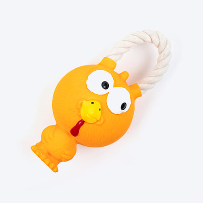 Henry Bird Squeaky Chew Toy For Dog - Orange With Squeaker