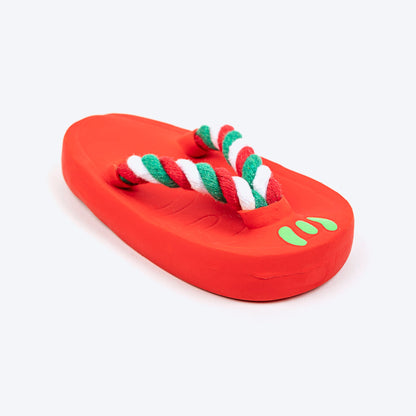 Squeaky Slipper Chew Toy For Dog - Red