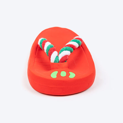 Squeaky Slipper Chew Toy For Dog - Red