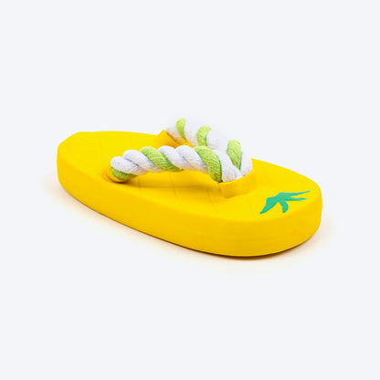 Squeaky Slipper Chew Toy For Dog - Yellow With Squeaker