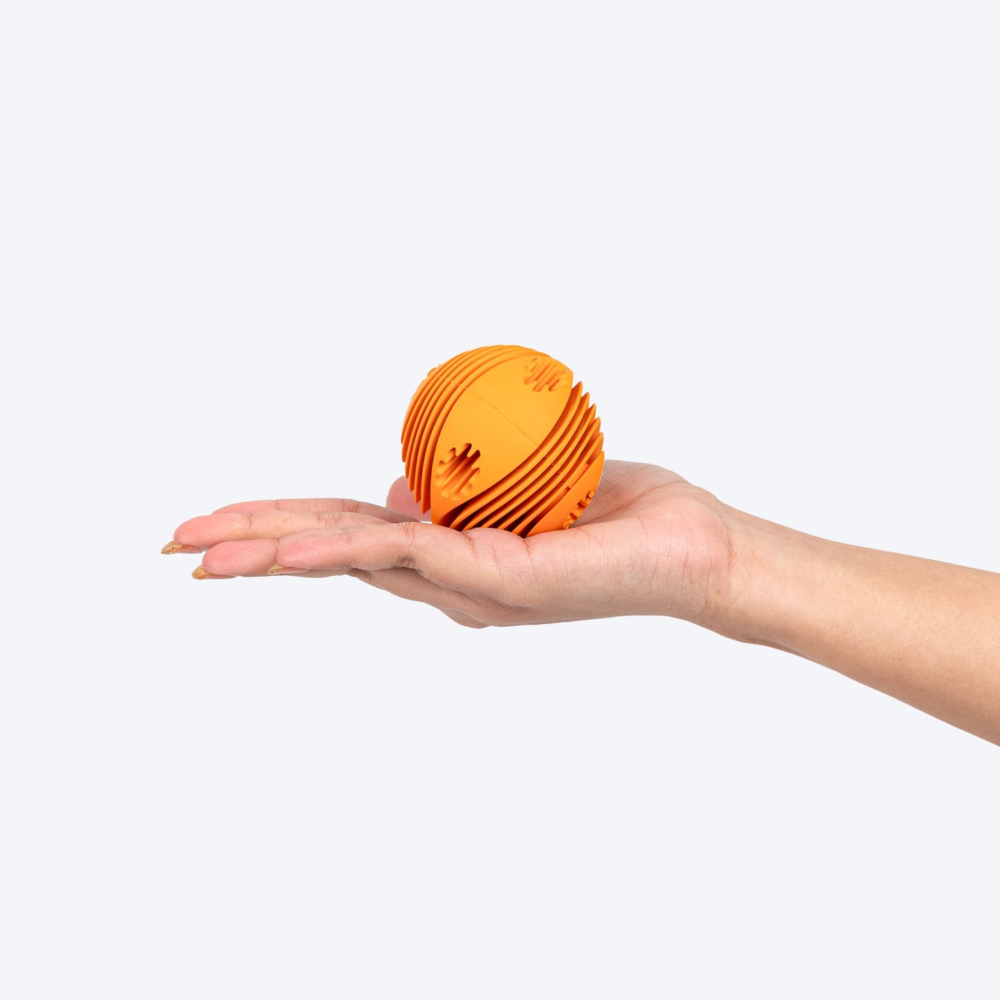 Spiral Textured Ball Chew Toy For Dog - Orange