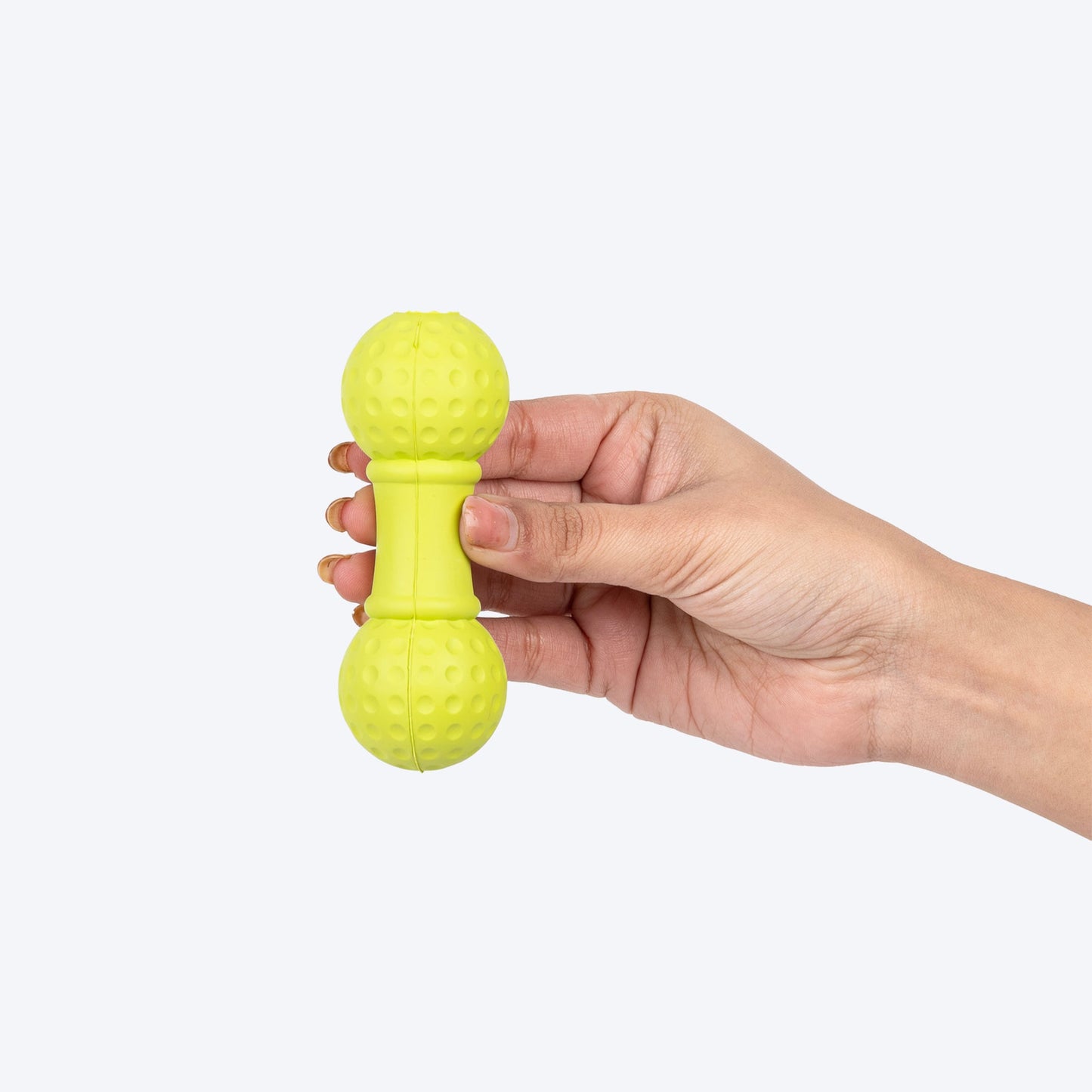 Ball Dumbbell Squeaky Chew Toy For Dog - Green With Squeaker