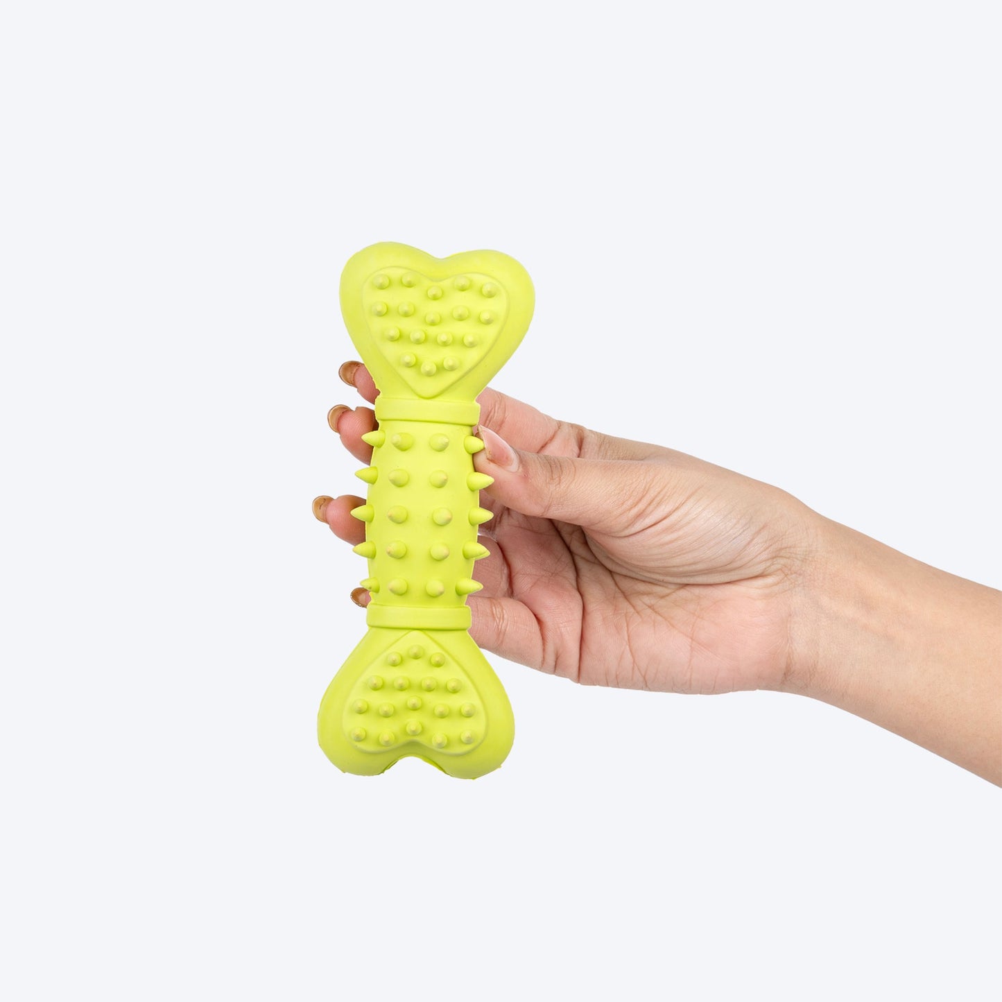 Spiky Heart Bone Squeaky Chew Toy For Dog - Green
