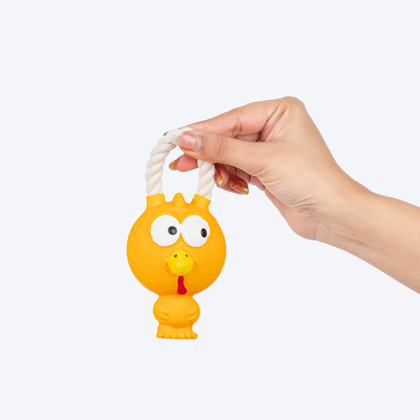 Henry Bird Squeaky Chew Toy For Dog - Orange With Squeaker