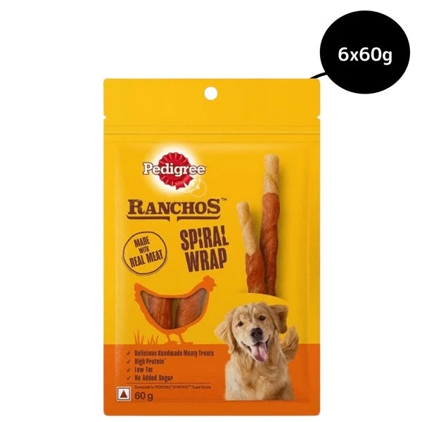 Pedigree Ranchos Spiral Wrap Chicken & Smokey Lamb Dog Treats