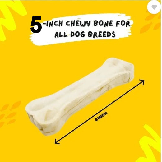 Dog Chew Bone 5 Inches (5") , Dog Treats, Delicious Bones for Small Dogs (PUPPY & ADULT)