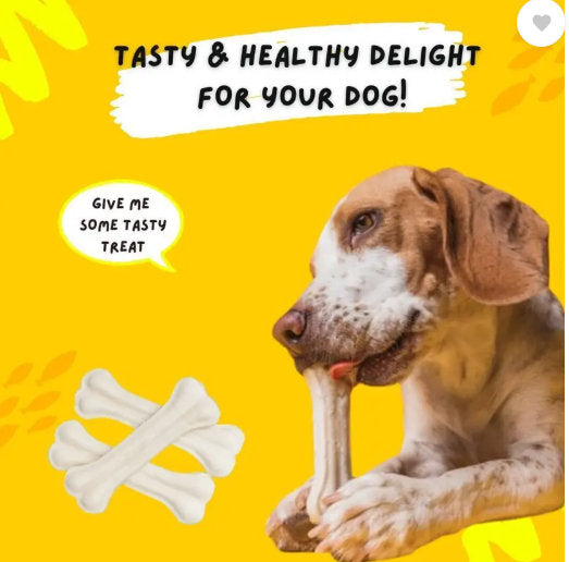 Dog Chew Bone 6 Inches (6") , Dog Treats, Delicious Bones for Small Dogs (PUPPY & ADULT)