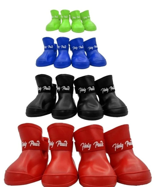 Pet Dog Waterproof Skidproof Rain Shoes Boot Size M Black|Anti-Slip Sole & Skid-Proof, Outdoor Rain Boots for Dogs, Four Ways Stretch Paw Protectors Shoe|