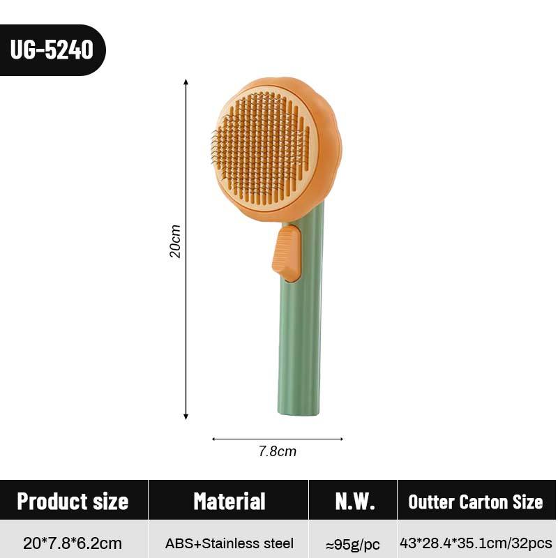 Self Cleaning Slicker Brush Dog Brush and Cat Brush Cat Hair Brush with Curved Needle Comb Remove Loose Undercoat and Shed Fur Pet Pumpkin Brush Pet Brush for Shedding and Grooming