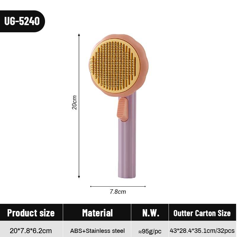 Self Cleaning Slicker Brush Dog Brush and Cat Brush Cat Hair Brush with Curved Needle Comb Remove Loose Undercoat and Shed Fur Pet Pumpkin Brush Pet Brush for Shedding and Grooming