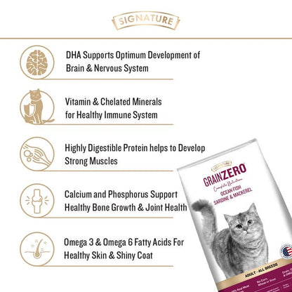 Signature Grain Zero Ocean Fish, Sardine and Mackerel Adult Cat Dry Food
